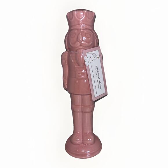 Cupcakes and Cashmere Nutcracker Pink Glazed Iridescent Ceramic Christmas NEW - Picture 1 of 4